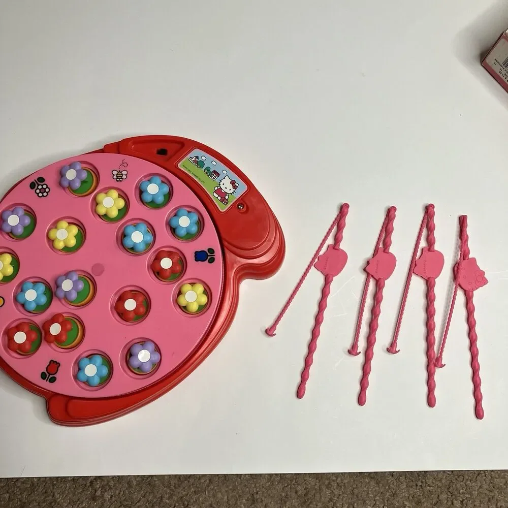Hello Kitty Let’s Pick Flowers Game Let’s Go Fishing Game Sanrio 2012 Working